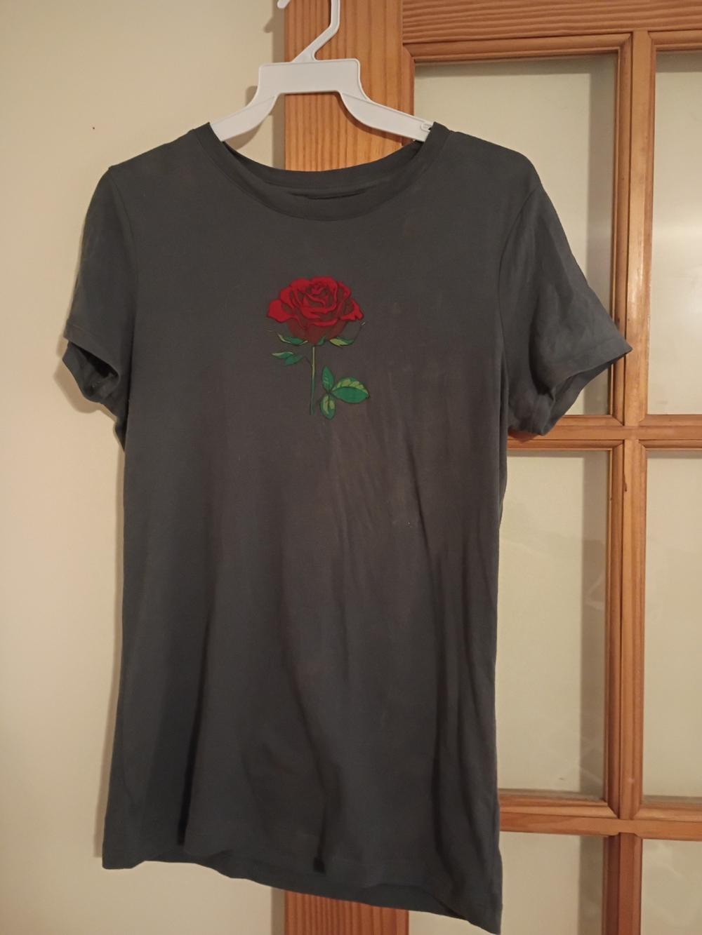 Free State Gray Short-Sleeve Tee with Red Rose Graphic